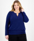 Фото #1 товара Plus Size Hardware-Keyhole Top, Created for Macy's