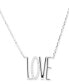 Cubic Zirconia LOVE Pendant Necklace, 16" + 2" extender