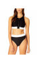 Фото #3 товара Women's Colorblock Zip Longline Bra Swim Top