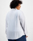 Фото #8 товара Plus Size Collared Button Front Top, Created for Macy's