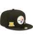 Фото #3 товара Men's Black Pittsburgh Steelers Identity 59Fifty Fitted Hat