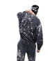 COLLUSION Varsity sweatshirt with hand paint splatter in blue co-ord BLAU, L - Chest 42 - фото #2