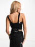 Фото #2 товара Calvin Klein Jeans logo tape bustier top in black - exclusive to ASOS