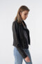 Фото #3 товара Women's Classic Biker Jacket, Natural Grain Black