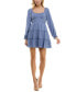 ფოტო #4 პროდუქტის Juniors' Emma Tiered Long-Sleeve Dress