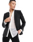 ASOS DESIGN skinny suit jacket with clasp in black