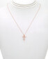 ფოტო #2 პროდუქტის Diamond Open Cross Pendant Necklace (1/20 ct. t.w.) in 14K Yellow, White or Rose Gold