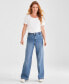 Фото #1 товара Petite High-Rise Wide-Leg Jeans, Created for Macy's