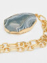 Фото #3 товара DesignB London semi precious faux stone statement necklace in gold