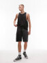 Topman drape vest in black