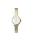 Фото #1 товара Часы и аксессуары Jones New York Женские наручные часы с драгоценным бриллиантом, белый циферблат, золотистый металлический узкий браслет 28 мм