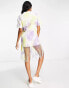 COLLUSION tie dye t-shirt dress with fringing in purple