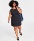 Фото #1 товара Plus Size Double-Weave Sheath Dress, Created for Macy's