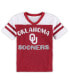 ფოტო #1 პროდუქტის Girls Toddler Crimson, White Oklahoma Sooners Piecrust Promise Striped V-Neck T-shirt