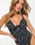 Peek & Beau Fuller Bust Exclusive underwire swimsuit in black base polka dot