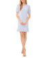ფოტო #1 პროდუქტის Women's Mixed Media Puffed Clip Dot Short Sleeve Dress