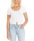 Фото #1 товара Women's Britt Cropped Snap-Front Short-Sleeve Top