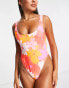 Фото #4 товара River Island scoop neck swimsuit in floral