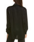 Фото #2 товара Michael Kors Collection Techno Charmeuse Boyfriend Shirt Women's Black 0