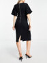 Closet London Maternity ribbed pencil midi dress in black