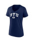 Фото #3 товара Women's Navy BYU Cougars Evergreen Campus V-Neck T-shirt