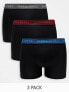 Фото #1 товара Jack & Jones 3 pack trunks with colour pop waistband in black