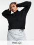 Фото #1 товара Pieces Curve oversized high neck jumper in black