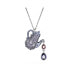 Фото #1 товара Swarovski teapot, Purple, Rhodium Plated Alice In Wonderland Pendant Necklace
