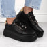 Vinceza W JAN313 black leather platform shoes