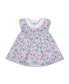 ფოტო #1 პროდუქტის Layette Baby Girl Short Sleeve Linen Dress with Ruffle Collar, Infant