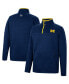 Фото #1 товара Men's Navy Michigan Wolverines Rebound Quarter-Snap Jacket