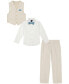 ფოტო #8 პროდუქტის Little Boys Machine Washable Natural-Linen-Look Vest, Shirt, Pants, Bowtie and Pocket Square, 5 Piece Set