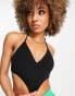 ASOS DESIGN halter cami top with scarf hem in black Черный, 42 - фото #3