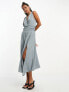 Фото #1 товара ASOS DESIGN sleeveless v-neck dress with d-ring back detail in grey