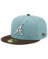 Фото #2 товара Men's Light Blue and Brown Atlanta Braves Beach Kiss 59FIFTY Fitted Hat