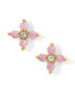 ფოტო #1 პროდუქტის Crystal Pink Kia Flower Stud Earrings
