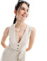 Фото #2 товара Threadbare Isabella linen blend jumpsuit in off white