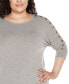 ფოტო #4 პროდუქტის Plus Size Grommet Dolman Sleeve Top