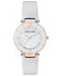 ფოტო #1 პროდუქტის Women's Light Gray Leather Strap Watch 32mm