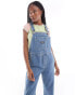 Фото #2 товара Vans ground work denim dungarees in mid blue wash