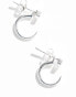 ASOS DESIGN sterling silver hoop earring with crystal in silver