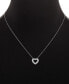 Cubic Zirconia Open Heart 18" Pendant Necklace in Sterling Silver, Created for Macy's