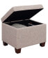 21.75" Faux Linen Madison Storage Ottoman