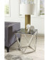 Фото #4 товара Aria 22" Smoked Glass and Polished Stainless Steel End Table