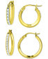 2-Pc. Set Cubic Zirconia Small Hoop Earrings, Created for Macy's