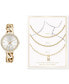 Women's Gold-Tone Bracelet Watch 34mm & 3-Pc. Necklace Gift Set
