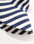 Accessorize stripe bucket hat in blue and white