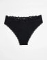 Фото #3 товара ASOS DESIGN Minnie 3 pack cotton brazilian brief with lace waistband in black