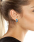 Semi-Precious Turquoise Oval Stud Earrings