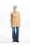 Modest Desenli Uzun Kollu Oversize Kadın Gömlek Tunik